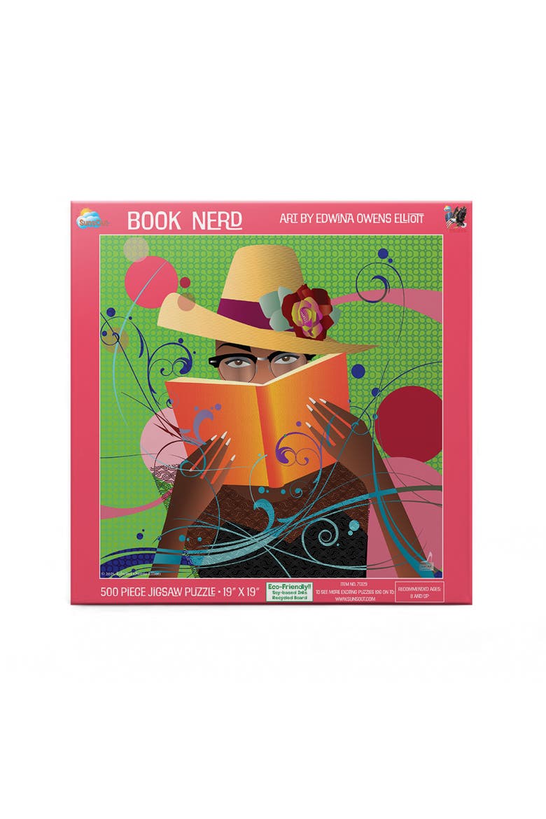 Book Nerd 500 piece Jigsaw Puzzle for Adults, Alternate, color, Multicolor
