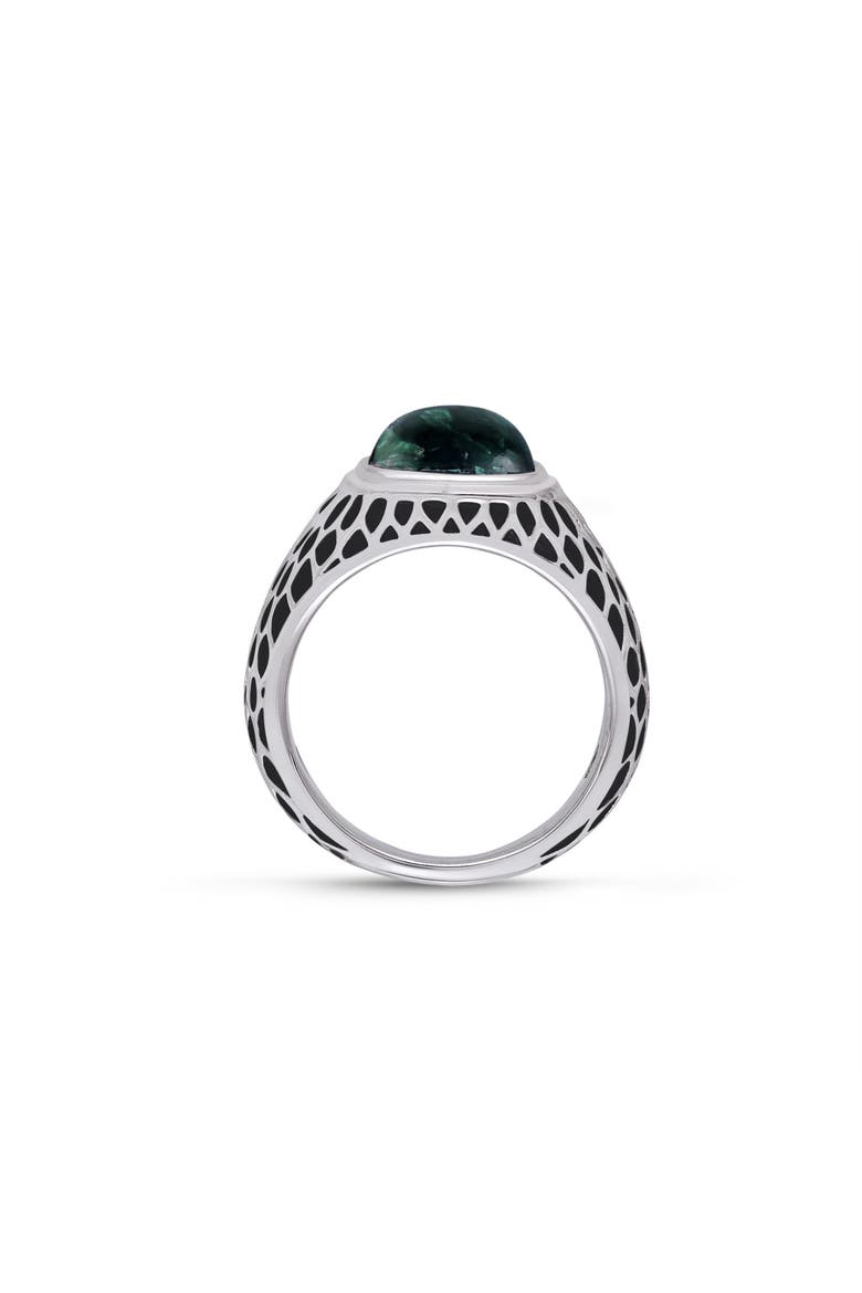 Seraphinite Sterling Silver Men Signet Ring, Alternate, color, Green