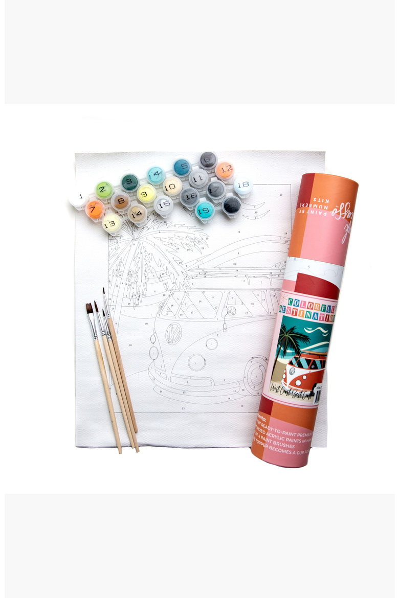 West Coast Best Coast Paint-by-Numbers Kit, Alternate, color, Orange / Teal