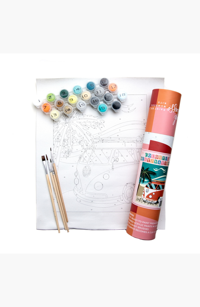 Pink Picasso Kits West Coast Best Coast Paint-by-Numbers Kit, Alternate, color, Orange / Teal