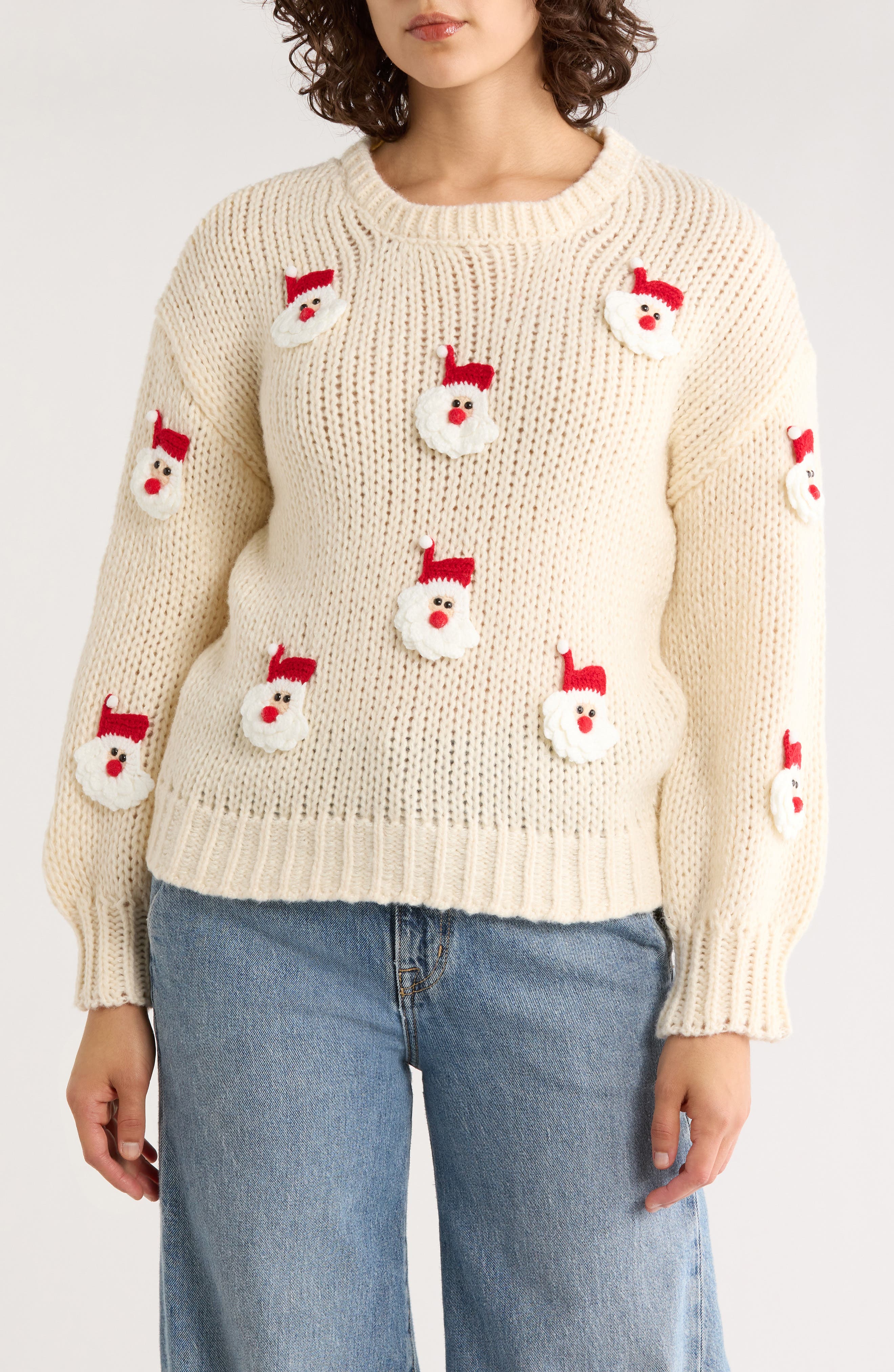 Roffe Accessories Embroidered Santa Claus Sweater