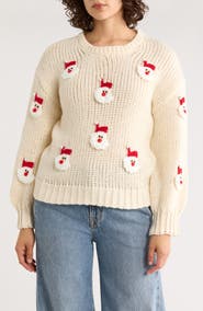 Roffe Accessories Embroidered Santa Claus Sweater