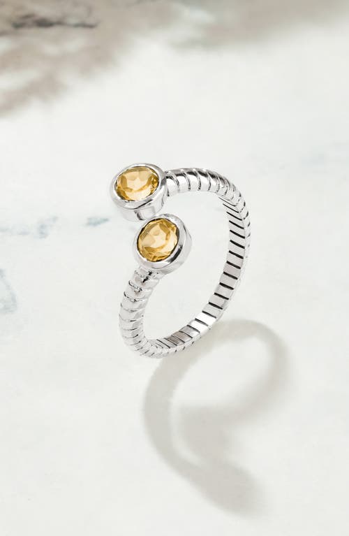 Ys Gems Sterling Silver Bypass Ring In Yellow