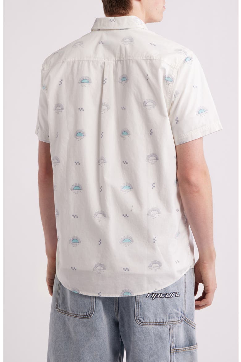 Hypno Micro Short Sleeve Button-Up Shirt, Alternate, color, BONE