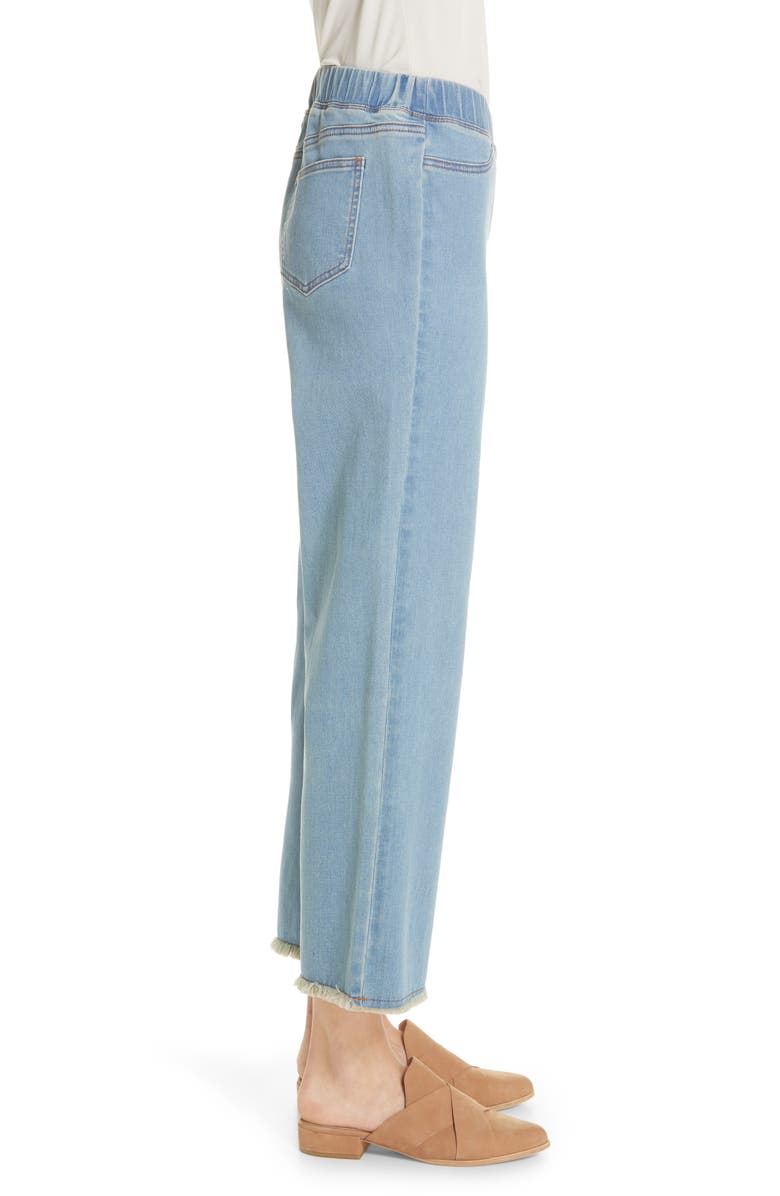 Eileen Fisher Frayed Hem Pull-On Ankle Jeans, Alternate, color,