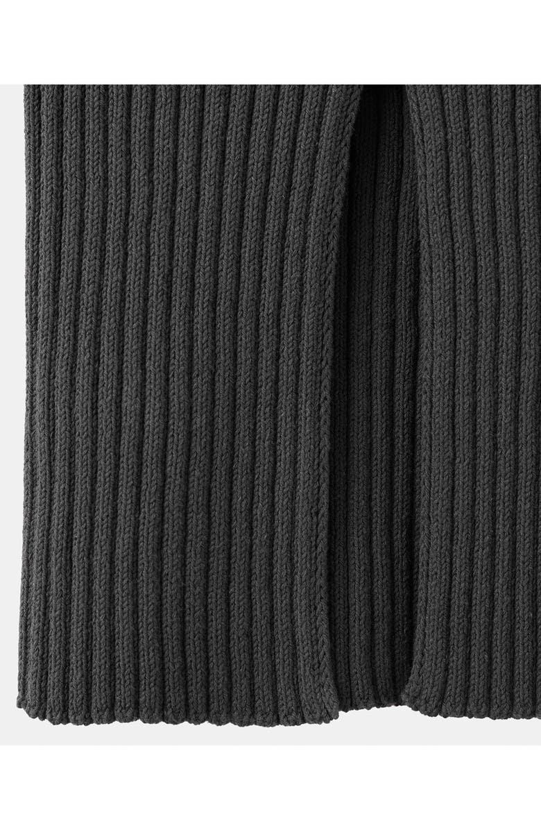 MANGO Cutout Sleeveless Cotton Blend Rib Top, Alternate, color, Charcoal