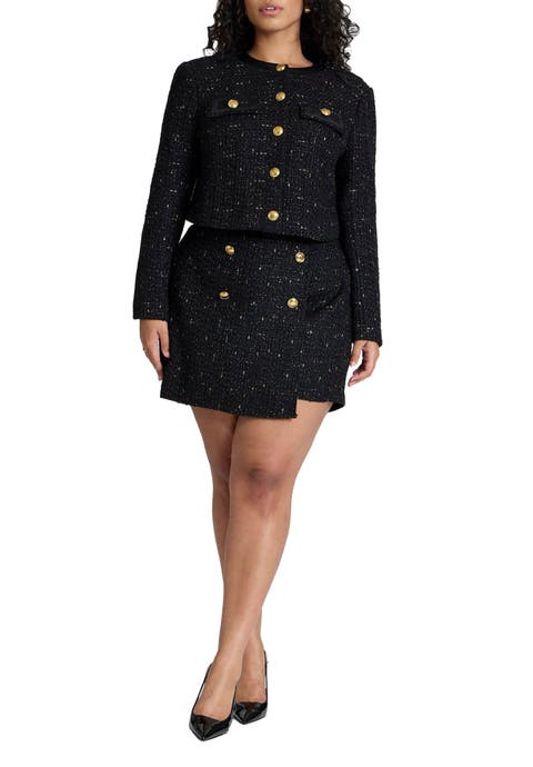 Tweed Skort With Buttons