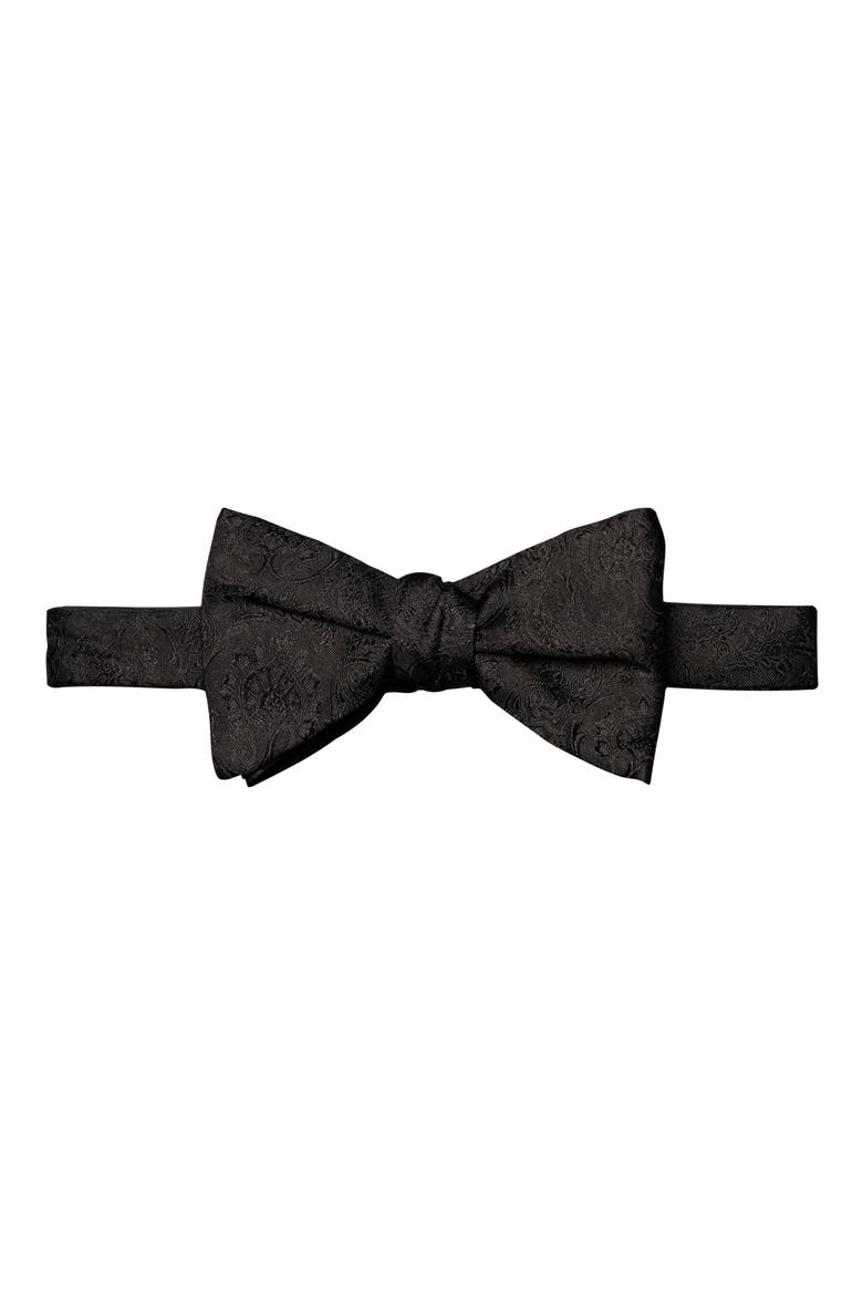 Paisley Silk Bow Tie, Alternate, color, BLACK