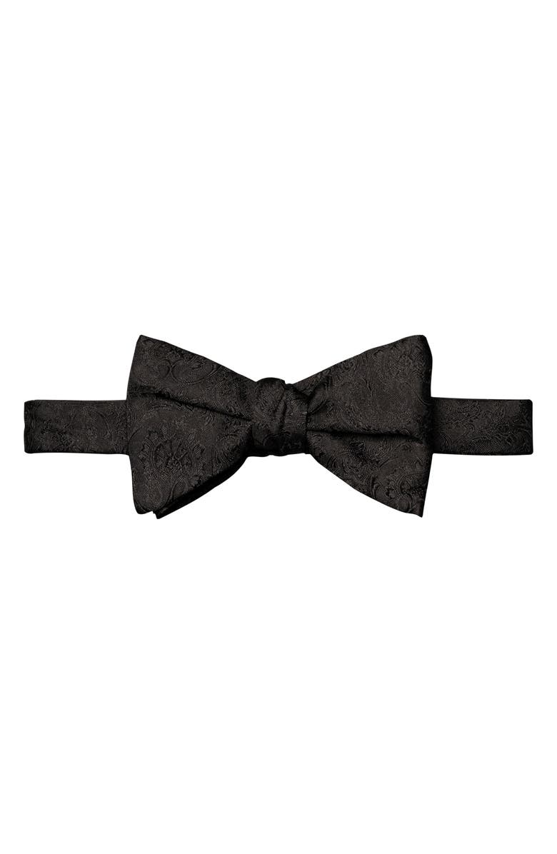 Eton Paisley Silk Bow Tie, Alternate, color, Black
