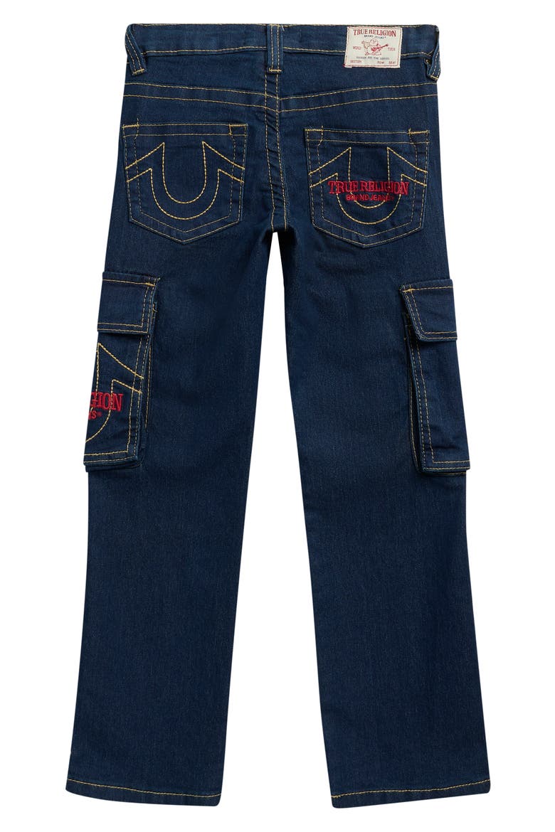 Kids' High Waist Cargo Jeans, Alternate, color, DARK BLUE