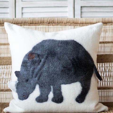 Rhino Cozy Throw Pillow - Cover Only