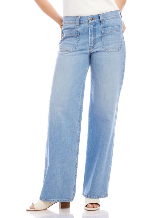 Lauren Patch Pocket High Waist Wide Leg Jeans (Petite)