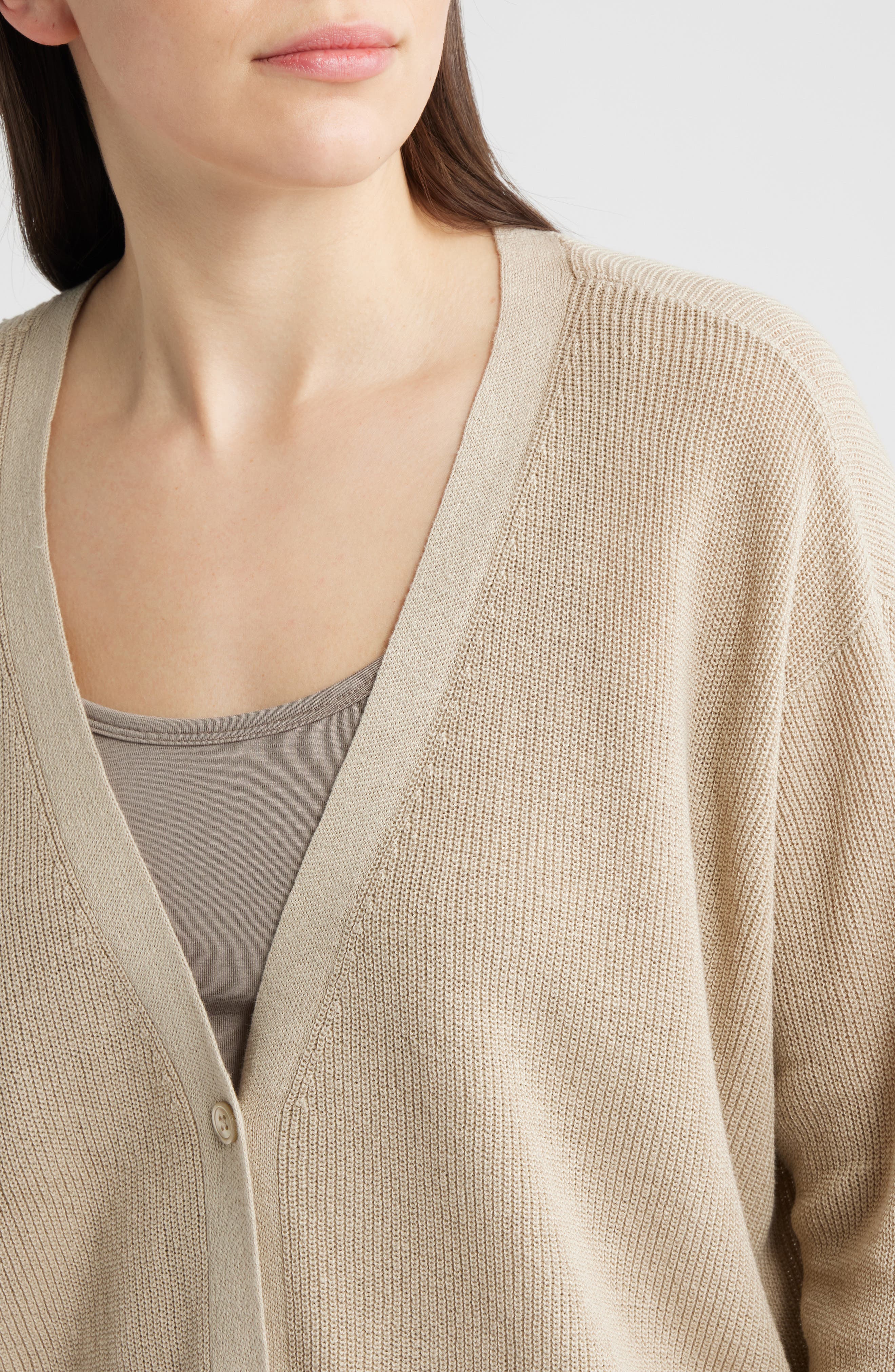 V-Neck Organic Linen & Organic Cotton Cardigan (Women) | Nordstrom
