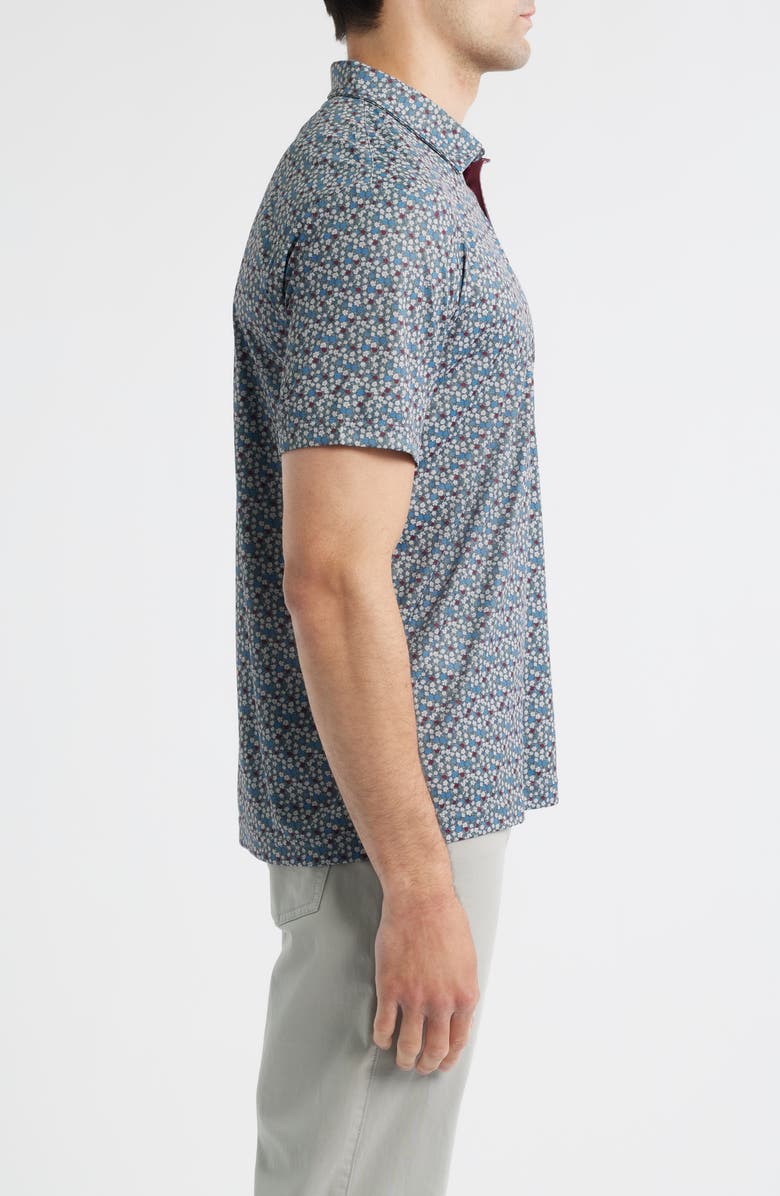 Swannies Ridge Floral Performance Golf Polo, Alternate, color, Maroon