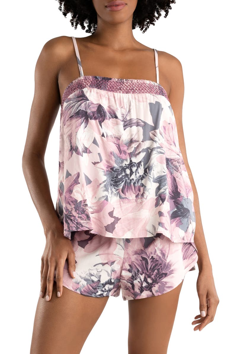 Midnight Bakery Moonlight Beach Floral Camisole Short Pajamas, Main, color, 