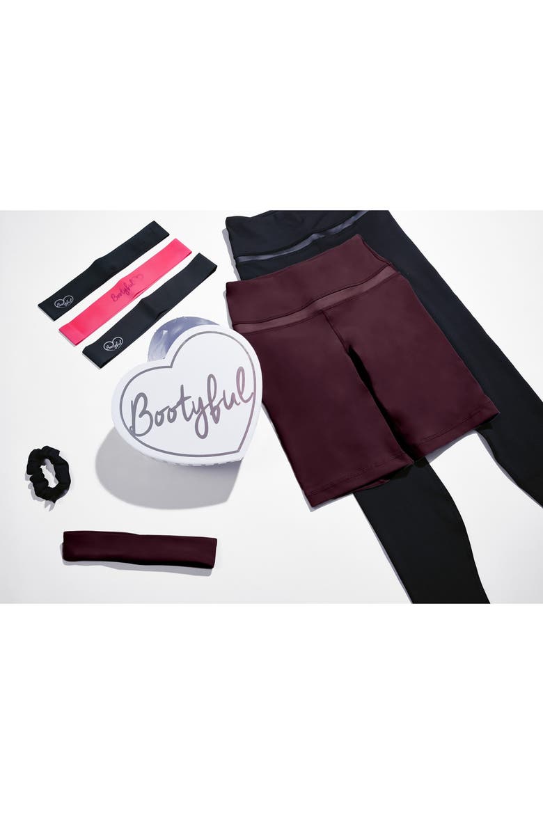 Leggings & Shorts 5-Piece Workout Gift Set, Main, color, ROSEWOOD/ROSEWOOD/BL