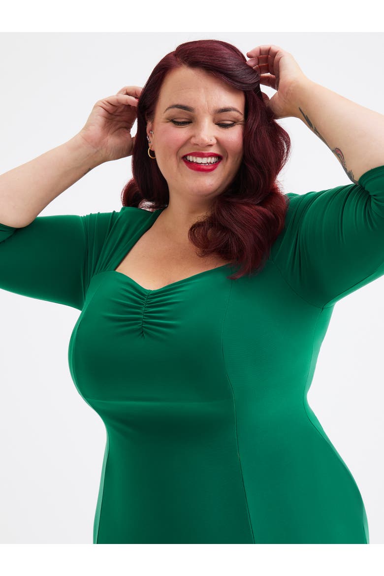Georgina Sweetheart Neck '1940s' Dress, Alternate, color, Green