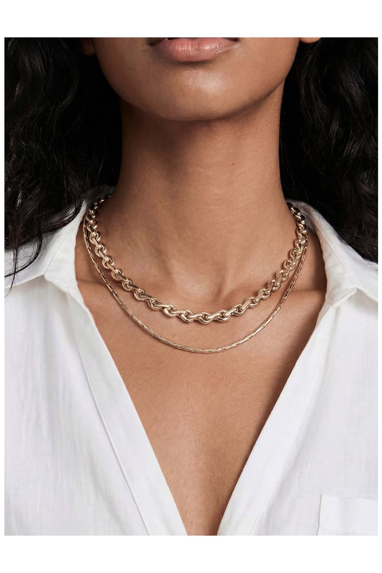Mixed Layers Necklace, Alternate, color, MIXED METAL