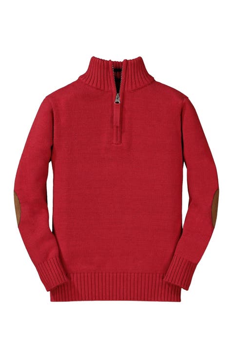 Baby Boys' Half Zip Pullover Sweater with Elbow Patches, Infant