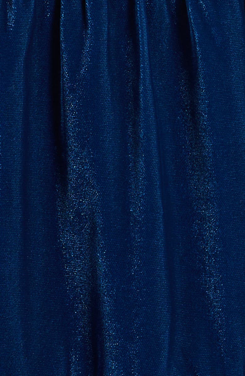 Nordstrom Kids' Puff Sleeve Velvet Party Dress, Alternate, color, Blue Poseidon