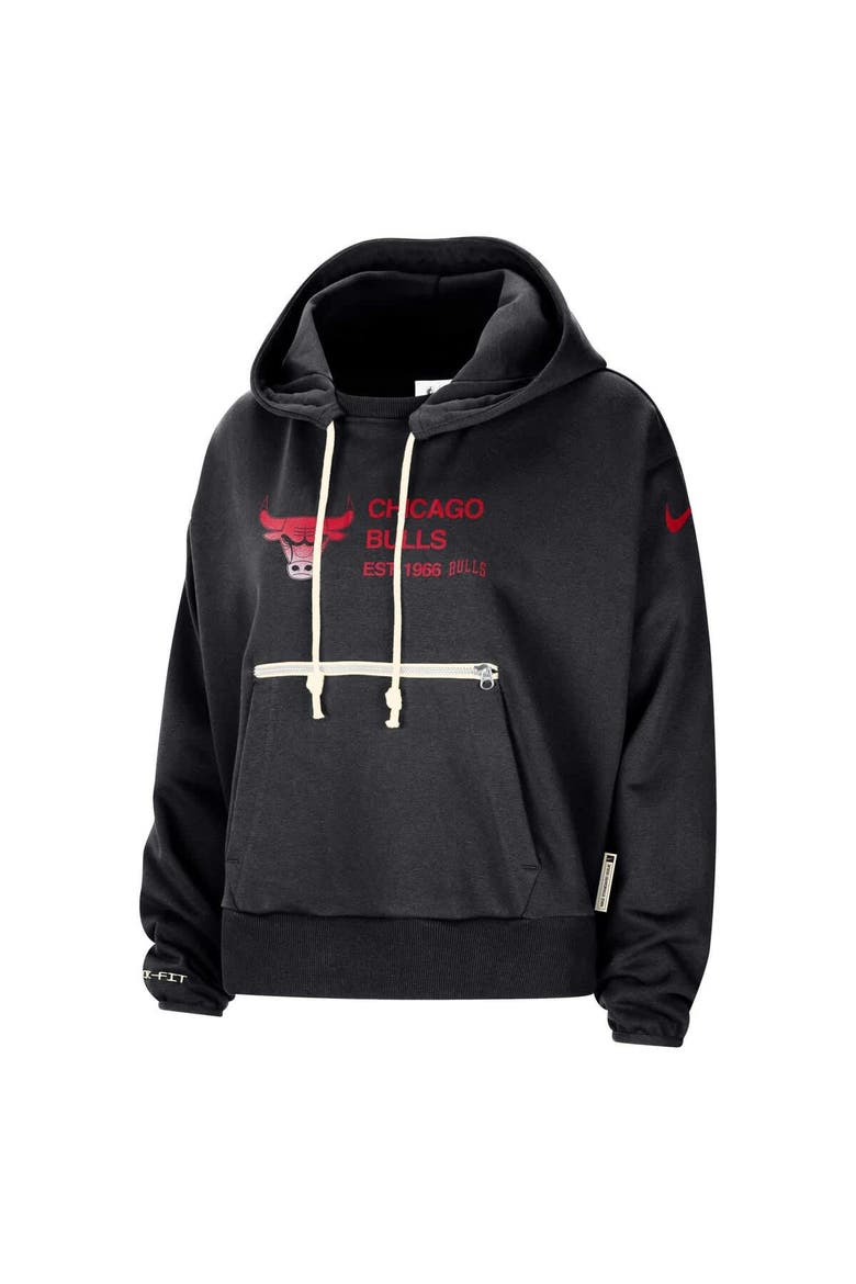 Women's Nike Black Chicago Bulls Courtside Standard Issue Performance Pullover Hoodie, Alternate, color, Black