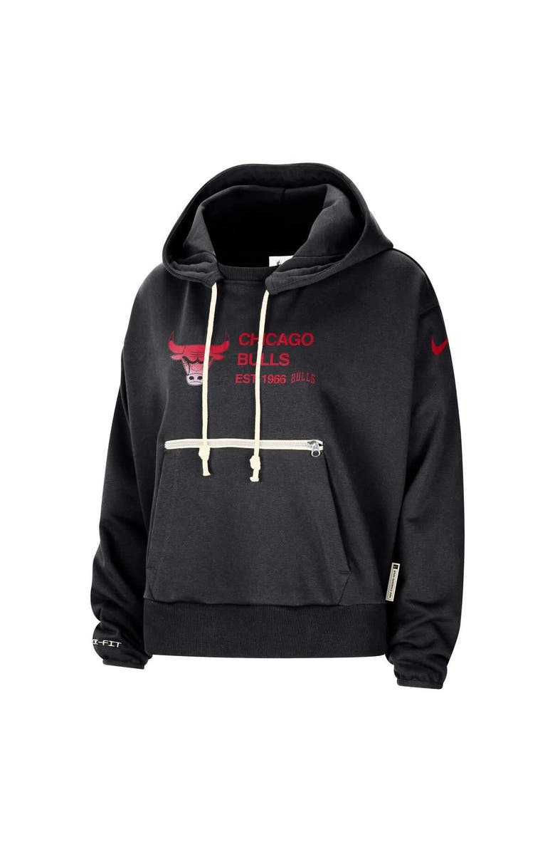Nike Women's Nike Black Chicago Bulls Courtside Standard Issue Performance Pullover Hoodie, Alternate, color, Black