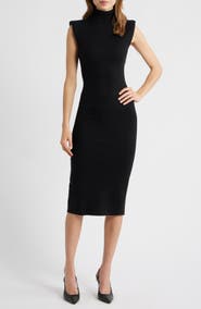 HOUSE OF CB Gaia Cashmere Sleeveless Turtleneck Midi Dress