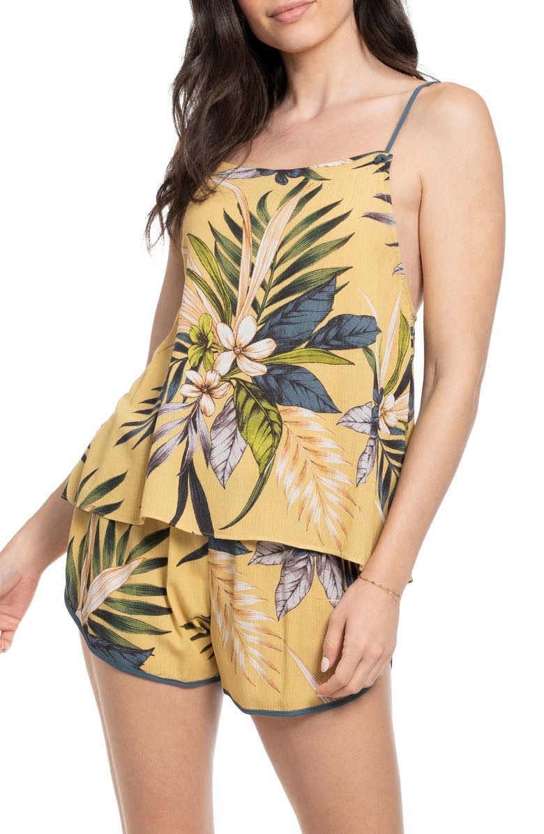 Midnight Bakery Yoryu Crinkle Short Pajamas, Main, color, Yellow