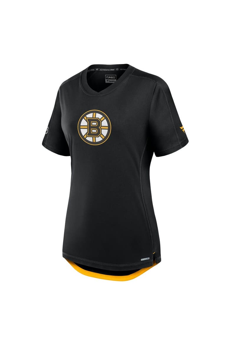 Women's Fanatics  Black Boston Bruins Authentic Pro Rink Tech T-Shirt, Alternate, color, Black