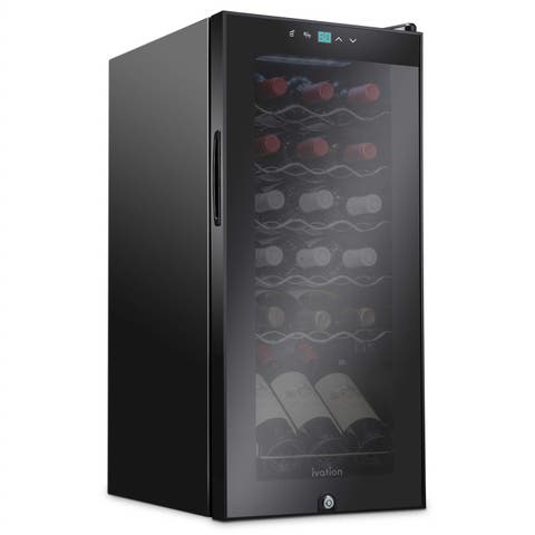 18 Bottle Compressor Wine Refrigerator, Freestanding Wine Cooler with Lock