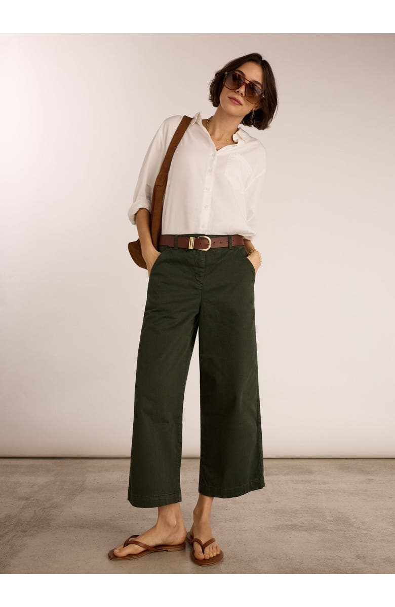 Baukjen Brielle Organic Cotton Wide Leg Trousers, Alternate, color, Deep Khaki