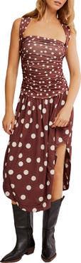 Free People Raylon Variegated Polka Dot Midi Dress