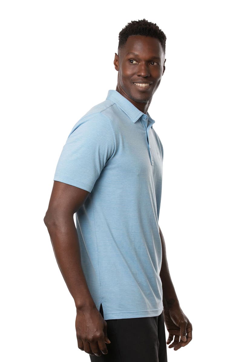 TravisMathew The Heater Solid Short Sleeve Performance Polo, Alternate, color, Heather Heritage Blue