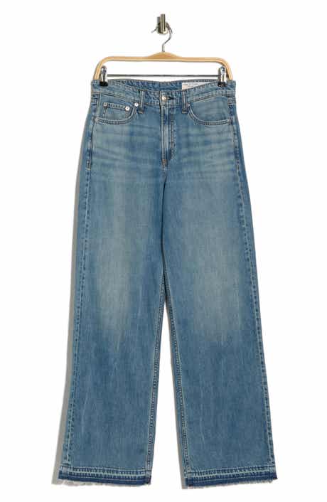 rag & bone Featherweight Logan Release Hem Wide Leg Jeans