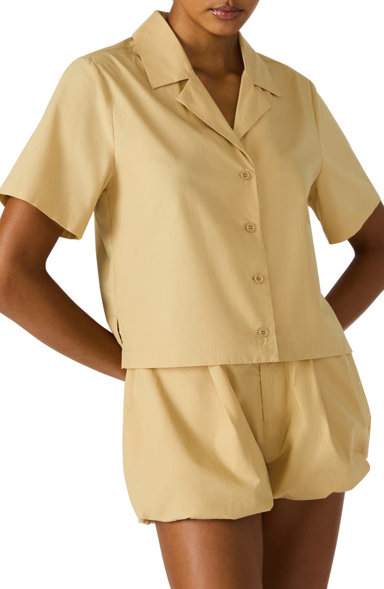 Steve Madden Sandra Woven Cotton Shirt, Alternate, color, New Taupe