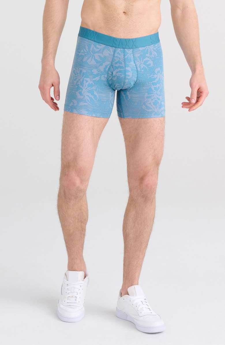 SAXX DropTemp<sup>™</sup> Cooling Cotton 2-Pack Slim Fit Boxer Briefs, Main, color, Jungle Haze/ Dark Ink
