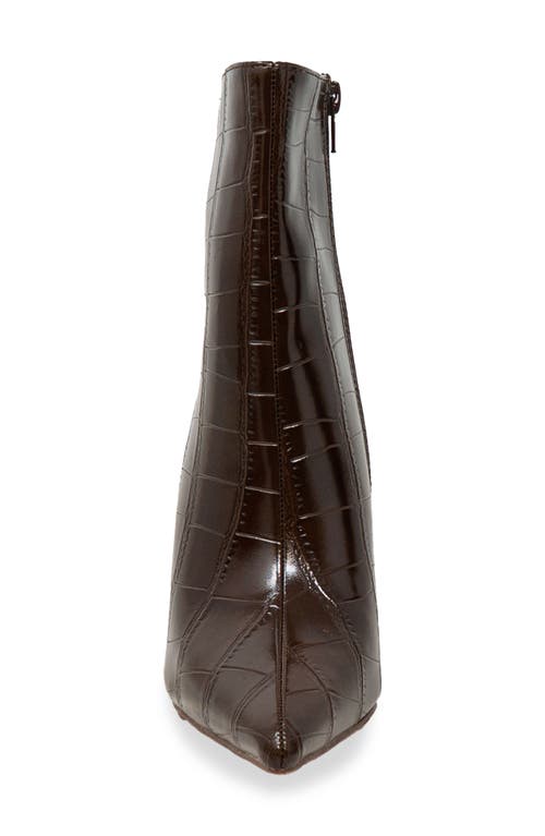 Chase & Chloe Chase And Chloe Croc Embossed Bootie In Brown
