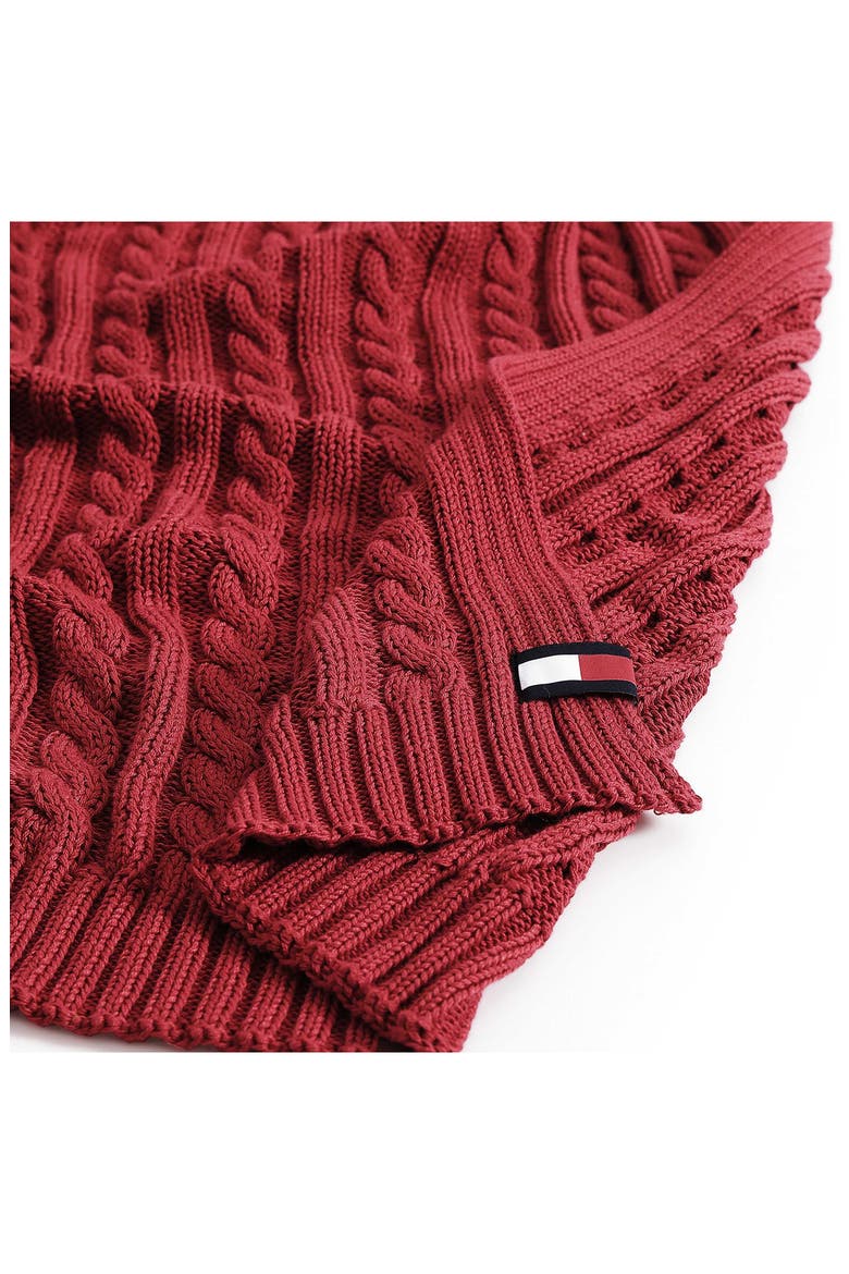 Cable Knit Throw, Alternate, color, NAVIGATOR RED