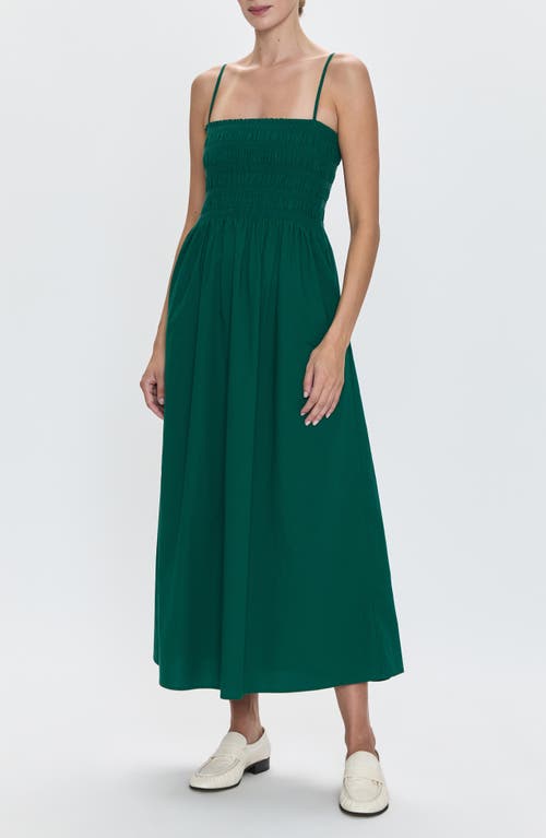 Pistola Bianca Shirred Bodice Dress In Emerald Green In Emerald