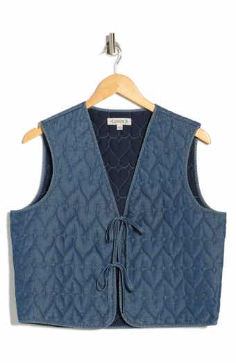 Nanette Lepore Heart Quilted Denim Vest