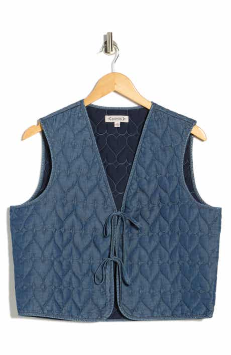 Nanette Lepore Heart Quilted Denim Vest