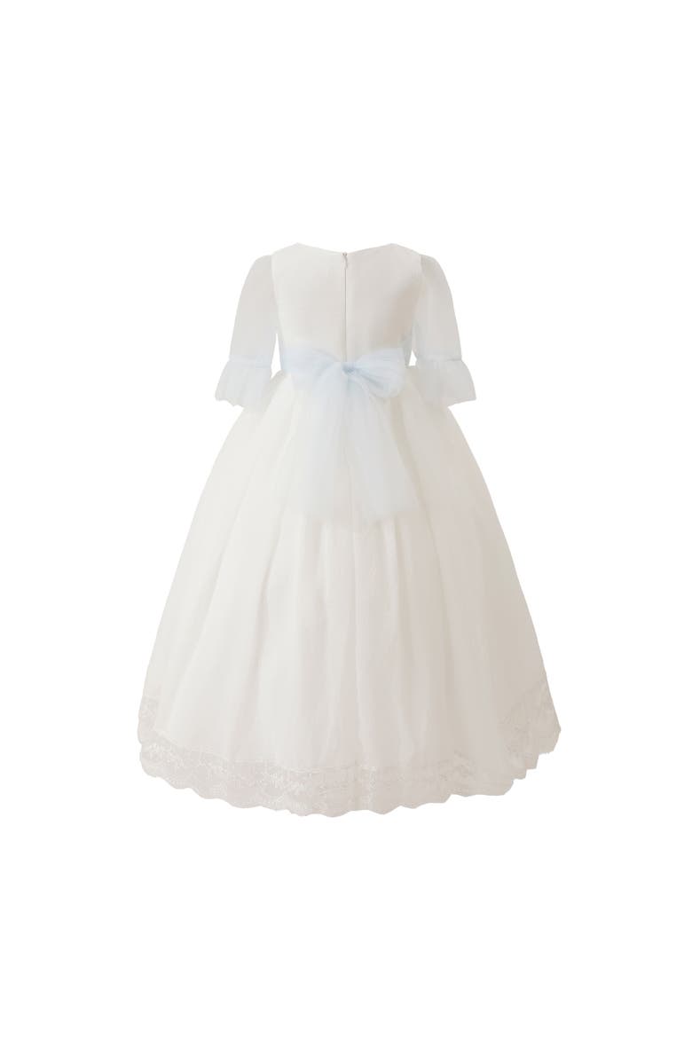Tulleen Montessa Formal Dress with Lace Trim, Alternate, color, White