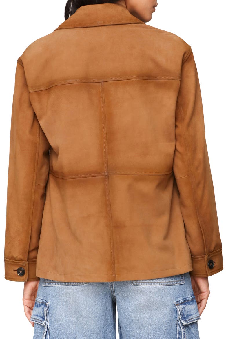 Suede Notch Collar Jacket, Alternate, color, CAMEL
