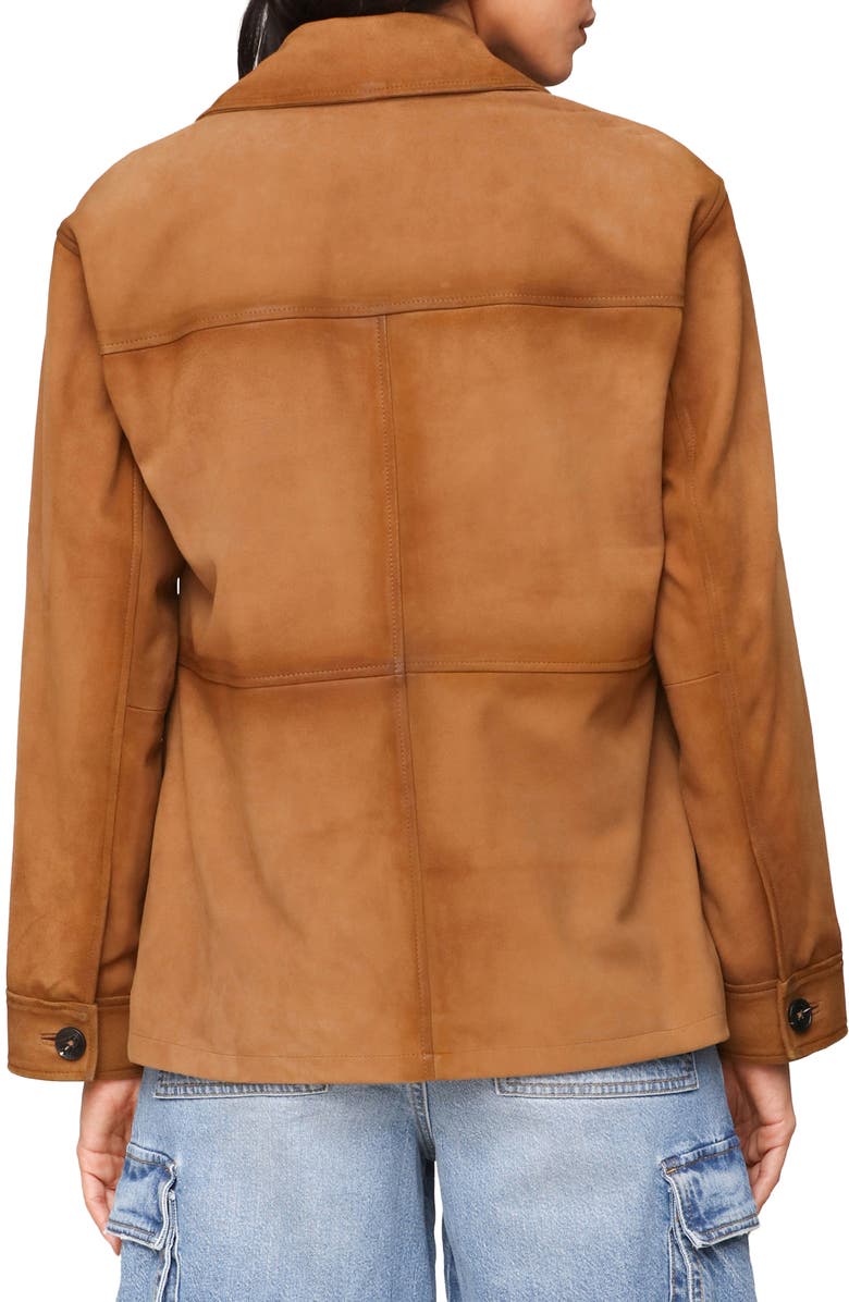 Avec Les Filles Suede Notch Collar Jacket, Alternate, color, Camel
