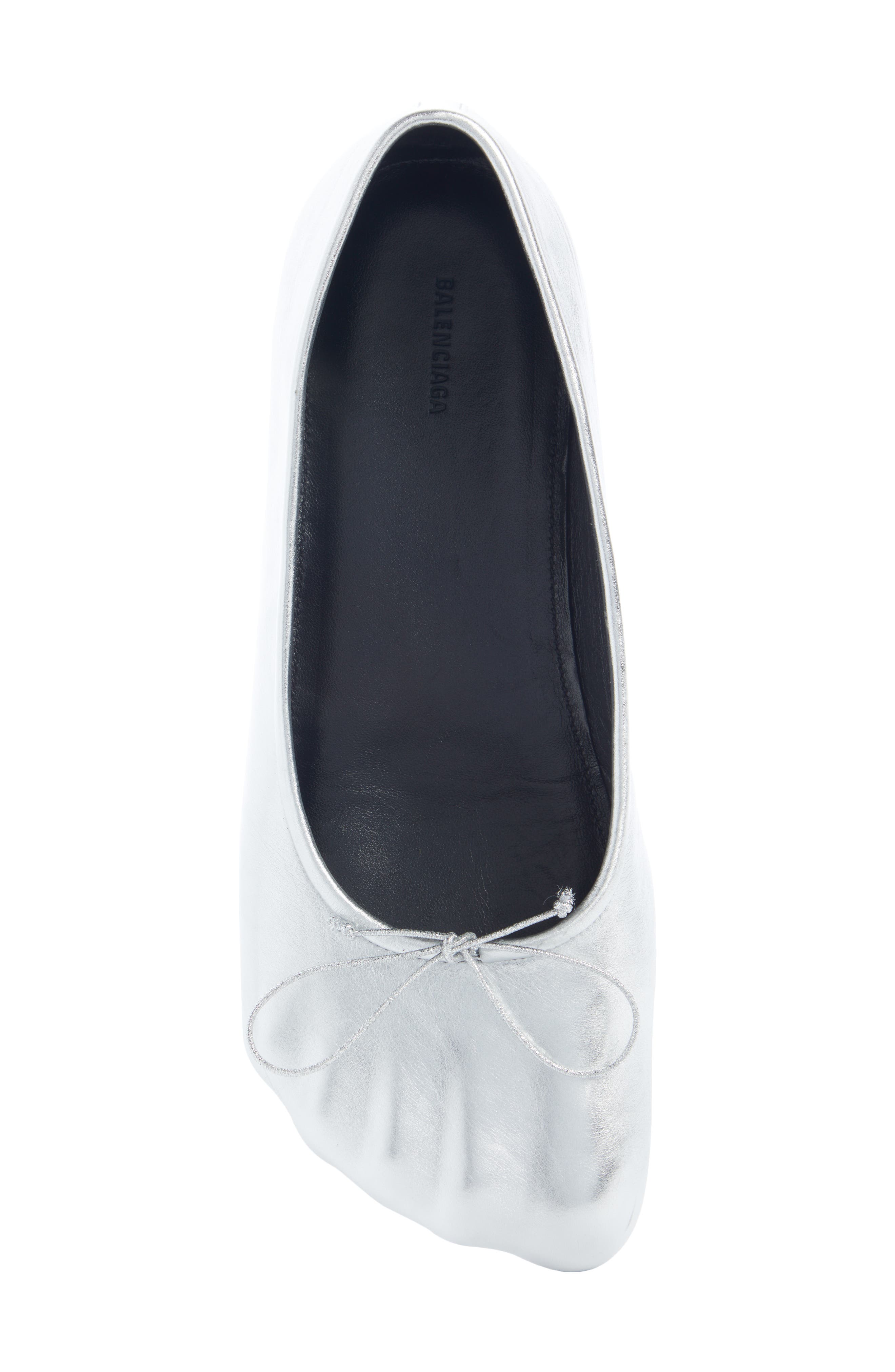 Balenciaga Fetish Metallic Ballerina Flat, Alternate, color, 