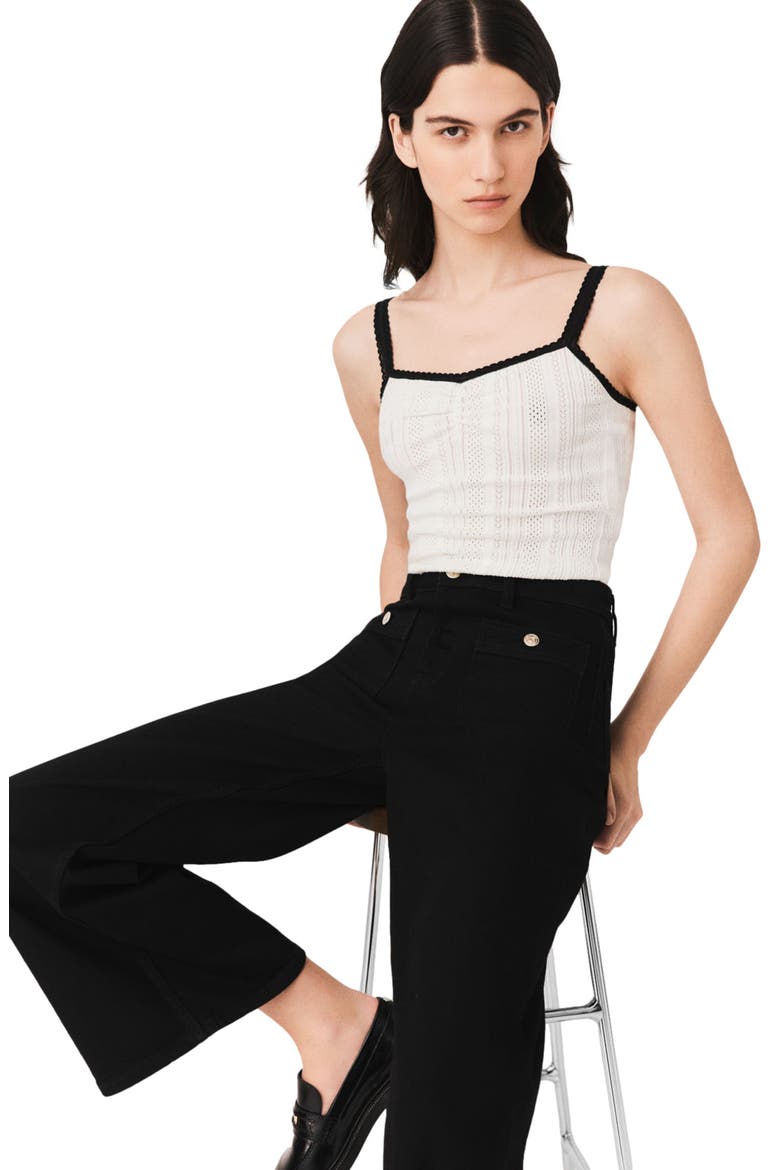 Pointelle knit twinset, Alternate, color, White