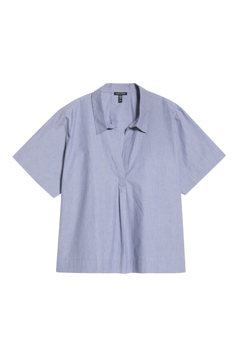Johnny Collar Organic Cotton Top, Alternate, color, INFINITY