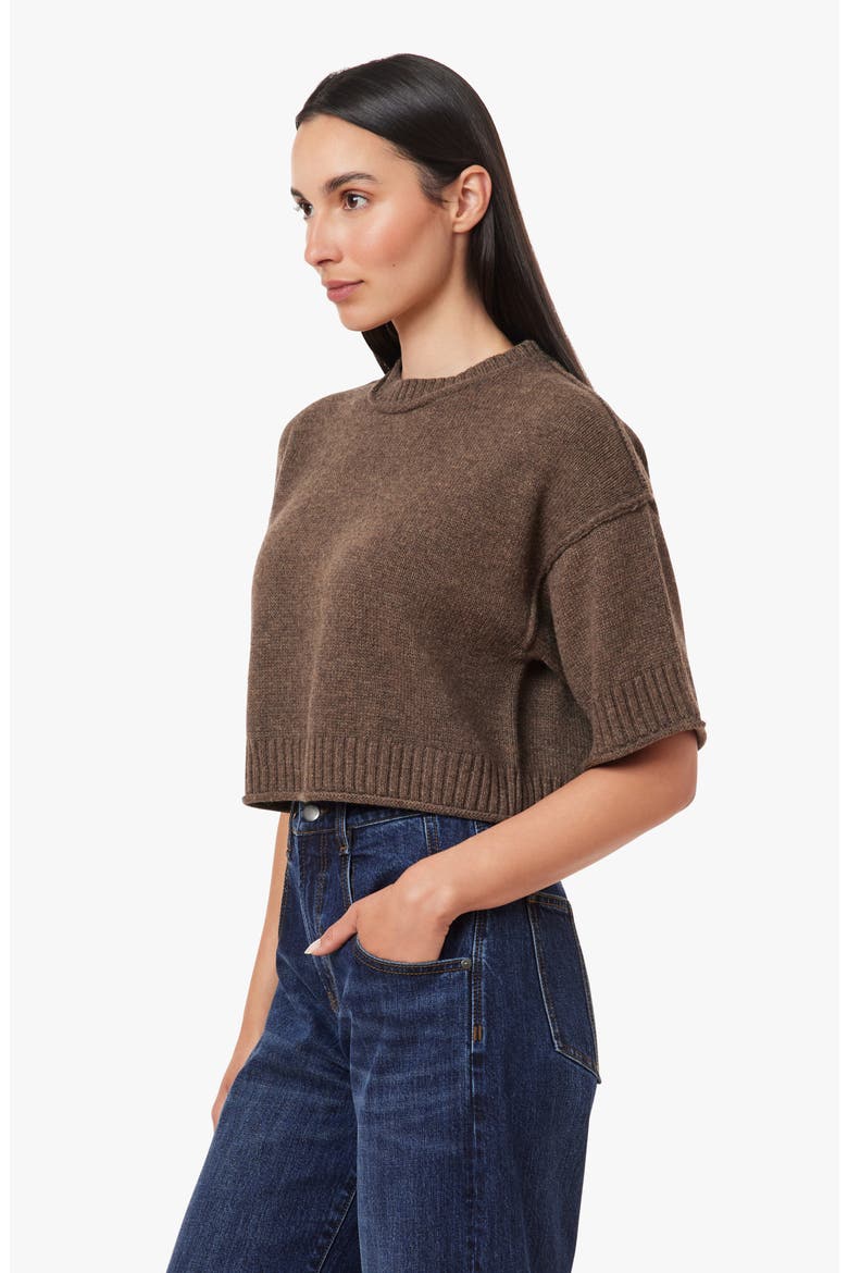 Crewneck Crop Sweater, Alternate, color, HEATHER MOCHA