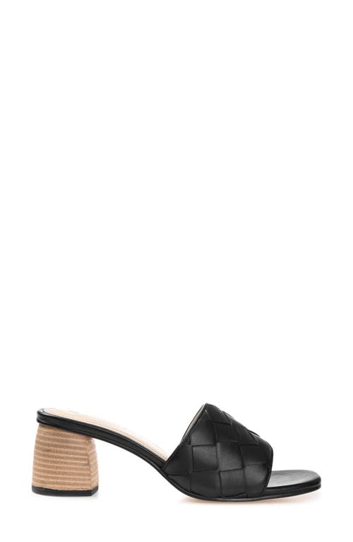 Journee Signature Kellee Woven Leather Sandal In Black