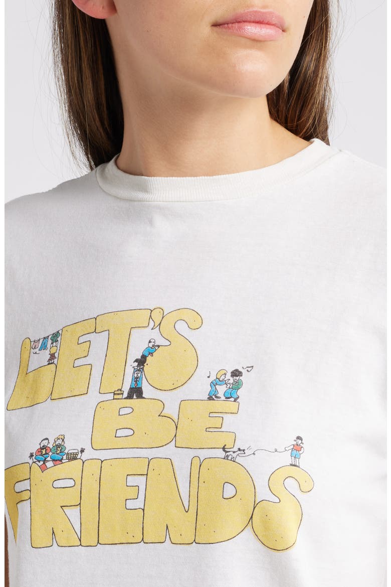 Let's Be Friends Cotton Graphic T-Shirt, Alternate, color, VINTAGE WHITE